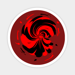 Spiral geometric red and black Magnet